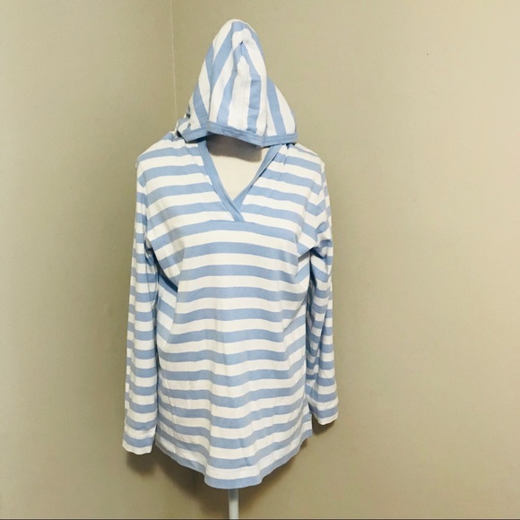 Lands End Striped Hoodie - Picture 1 of 6